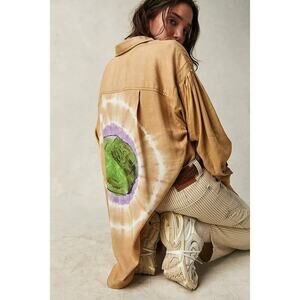 We the free Womens Yin Yang Tie Dye Graphic Buttondown Multicolor Size XS